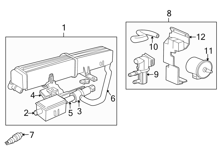 Diagram EMISSION SYSTEM. EMISSION COMPONENTS. for your 2018 Jaguar XE  S Sedan 