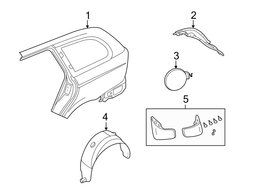 Diagram QUARTER PANEL & COMPONENTS. for your 2014 Jaguar XJ   