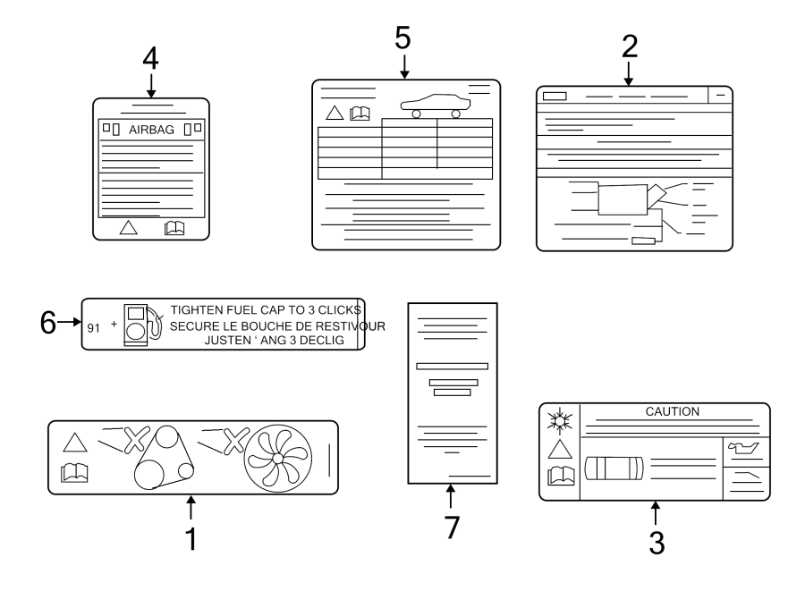 Full size assembly image of INFORMATION LABELS. (1/1)