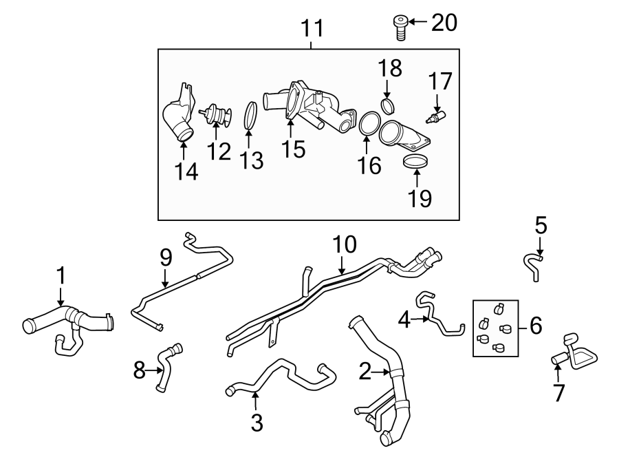 Diagram HOSES & PIPES. for your 2019 Jaguar XF   