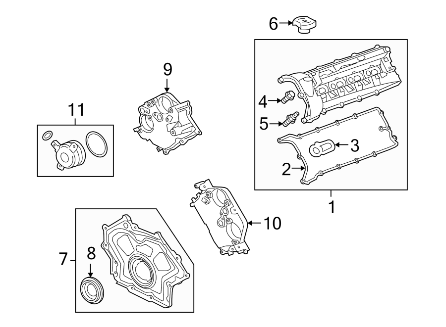 Diagram VALVE & TIMING COVERS. for your Jaguar