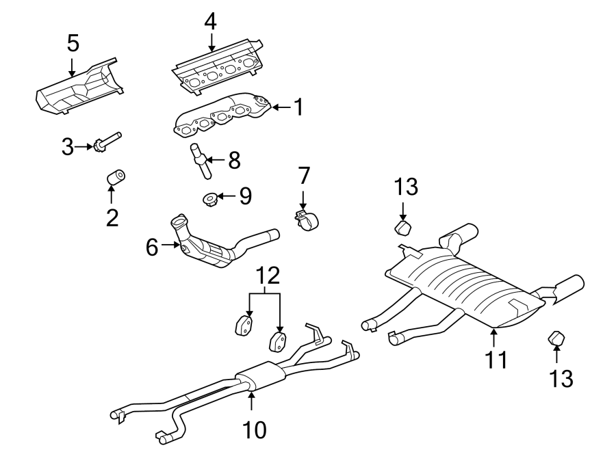 Diagram EXHAUST SYSTEM. EXHAUST COMPONENTS. for your 2020 Jaguar E-Pace   