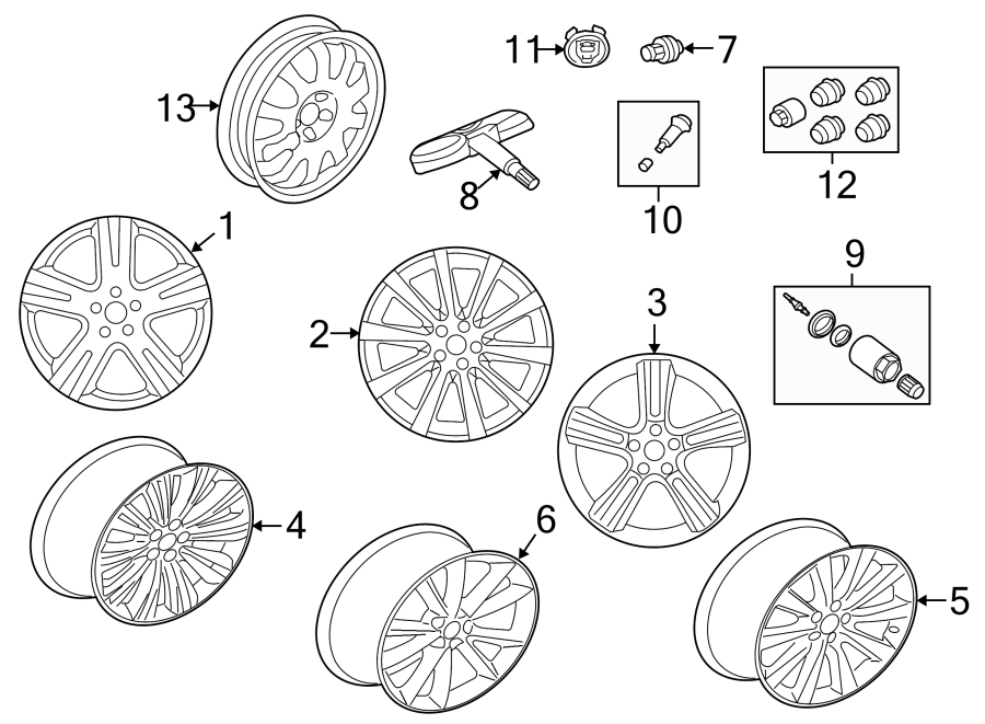 Diagram 19 " WHEELS. for your 2011 Jaguar XK   