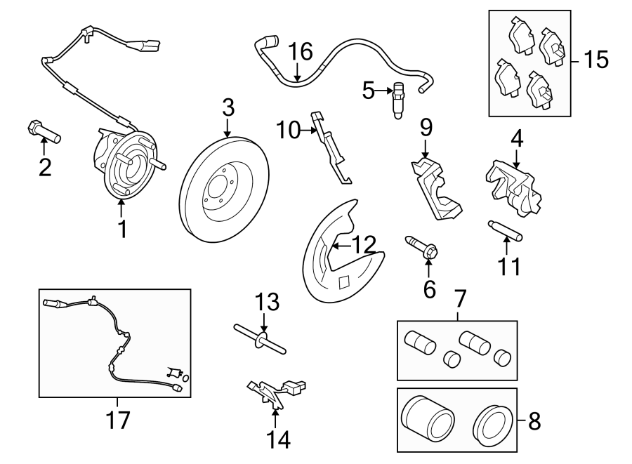 Diagram FRONT SUSPENSION. BRAKE COMPONENTS. for your 2011 Jaguar XF   