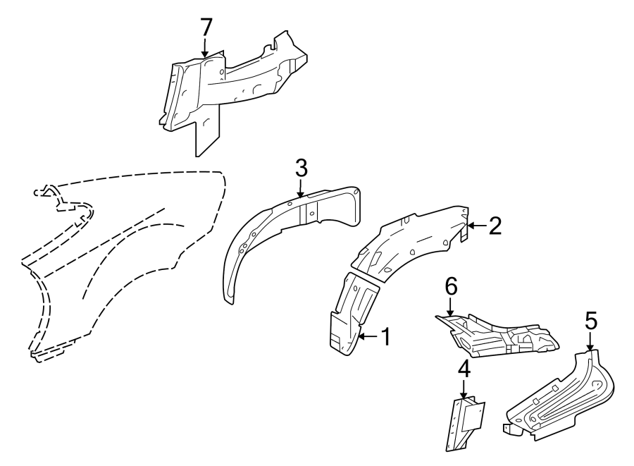 Diagram QUARTER PANEL. INNER STRUCTURE. for your 2024 Jaguar F-Type  R-Dynamic Coupe 