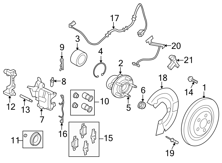 Diagram REAR SUSPENSION. BRAKE COMPONENTS. for your 2011 Jaguar XKR  Base Convertible 