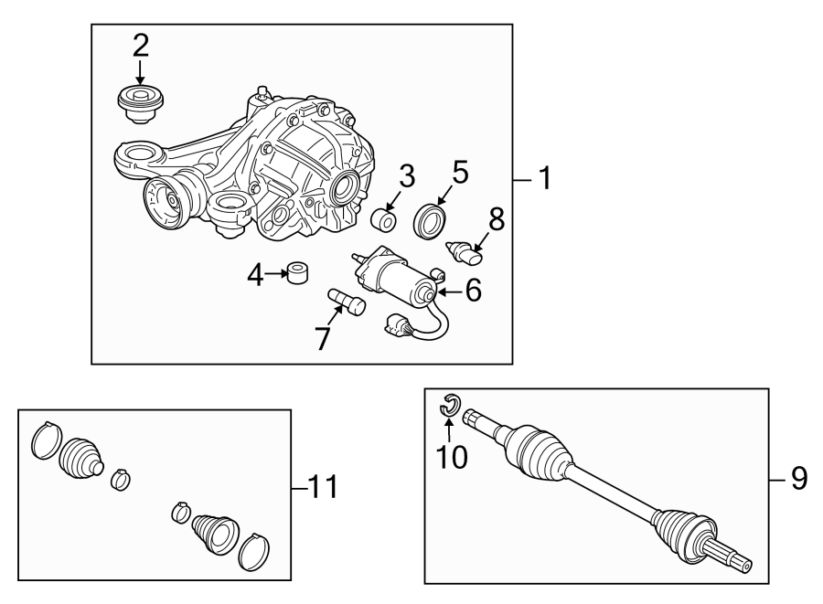 Diagram Rear suspension. Axle & differential. for your Jaguar XE  