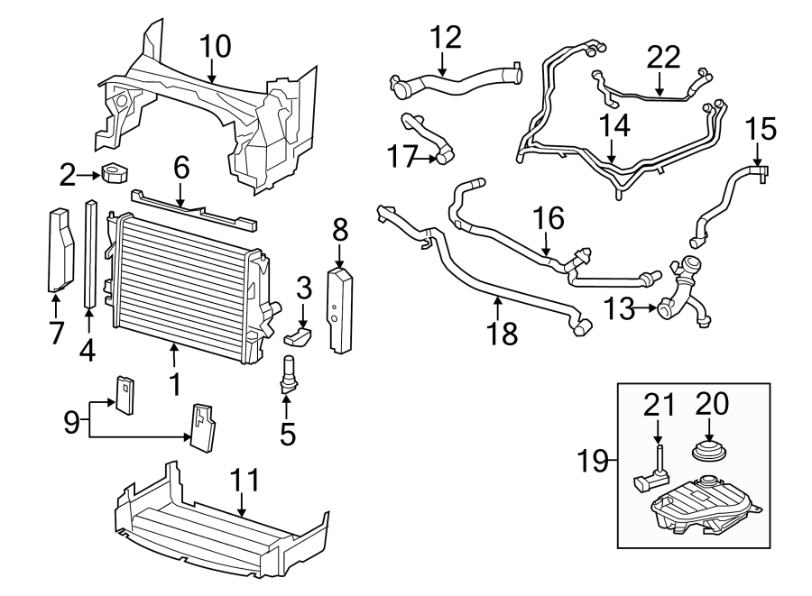 Diagram Trunk lid. Radiator & components. for your 2023 Jaguar XF   