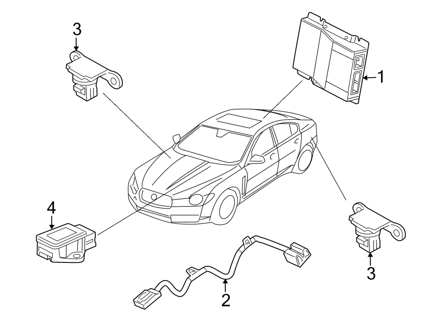 Diagram RIDE CONTROL COMPONENTS. for your 2005 Jaguar XJR   