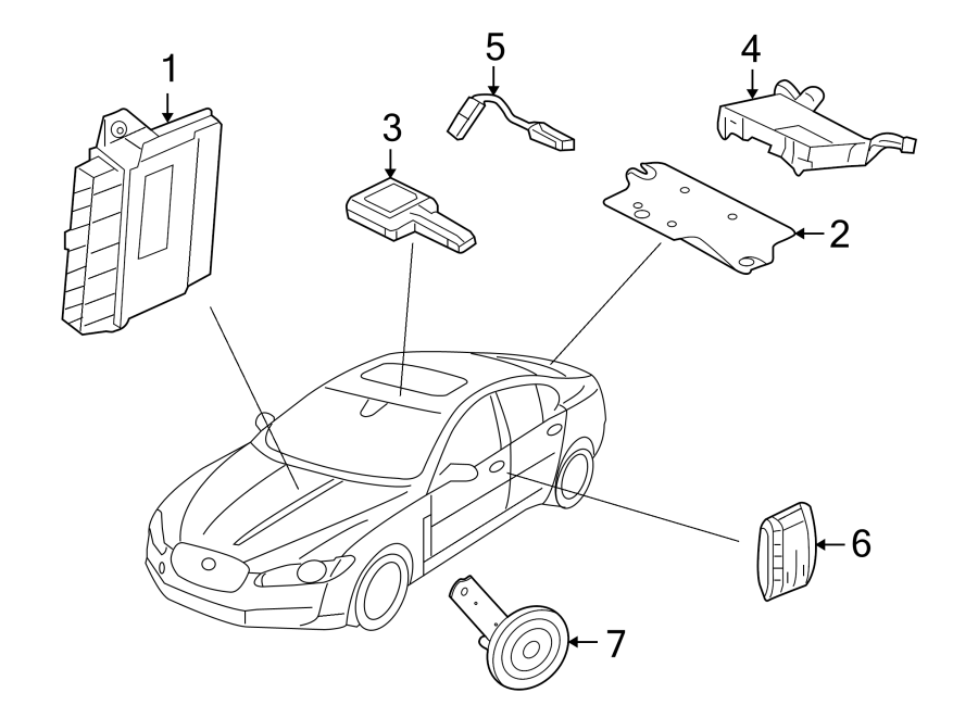 Diagram ALARM SYSTEM. for your Jaguar XF  