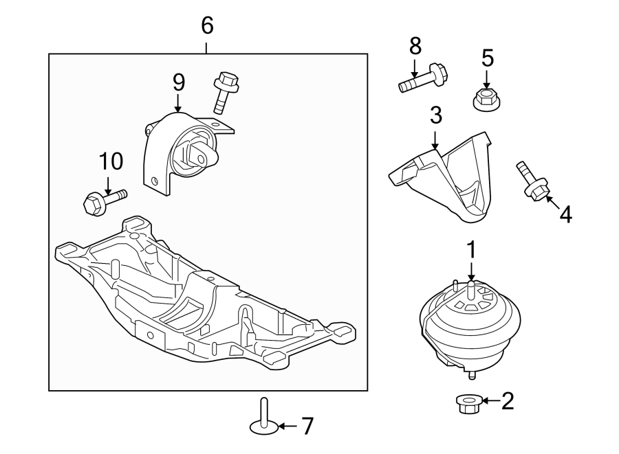 Diagram ENGINE & TRANS MOUNTING. for your 2009 Jaguar XJR   