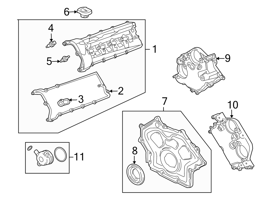 Diagram VALVE & TIMING COVERS. for your 2018 Jaguar F-Pace  Premium Sport Utility 