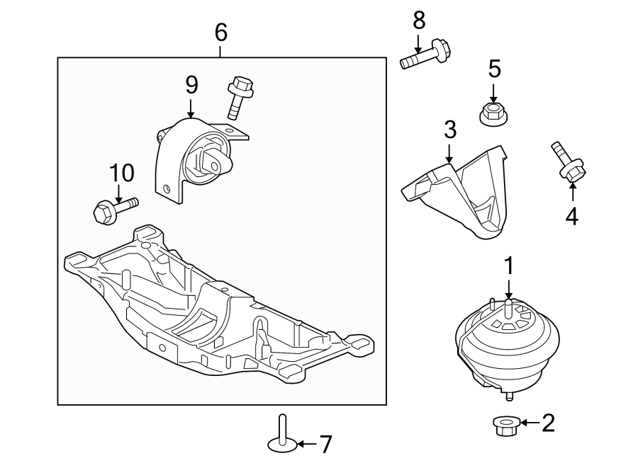 Diagram ENGINE & TRANS MOUNTING. for your 2009 Jaguar XJR   