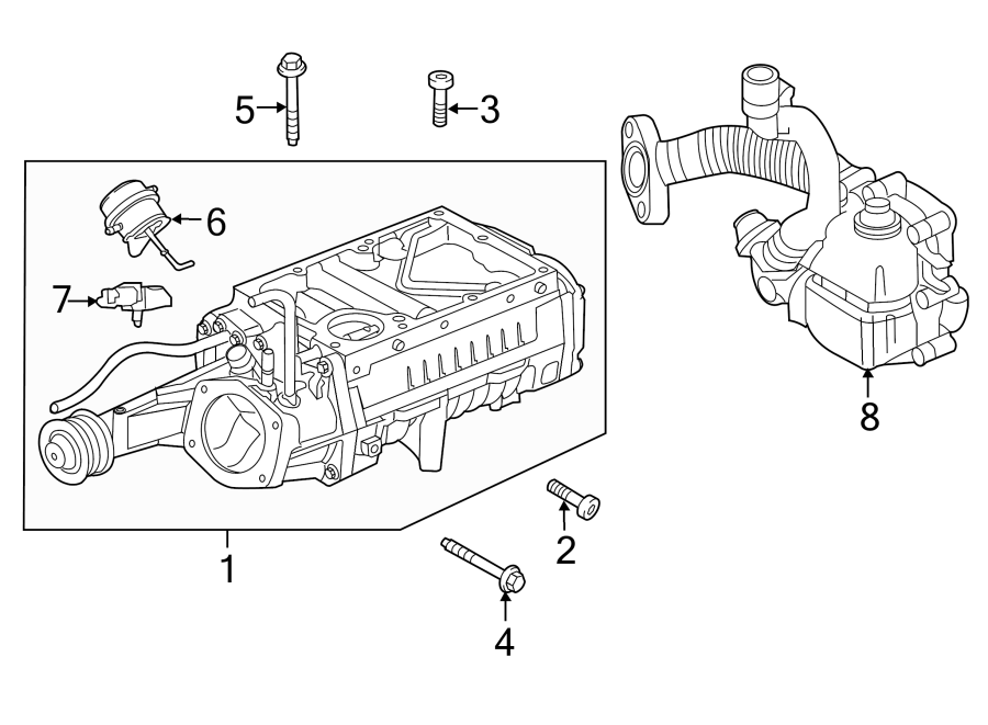 Diagram SUPERCHARGER & COMPONENTS. for your 2020 Jaguar F-Pace   