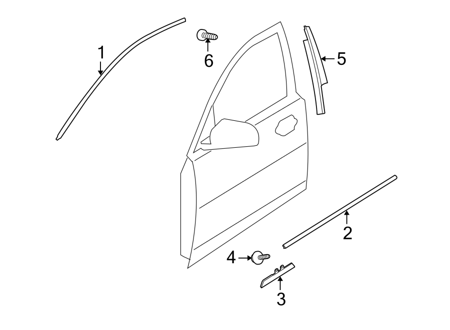 Diagram FRONT DOOR. EXTERIOR TRIM. for your 2013 Jaguar XK   