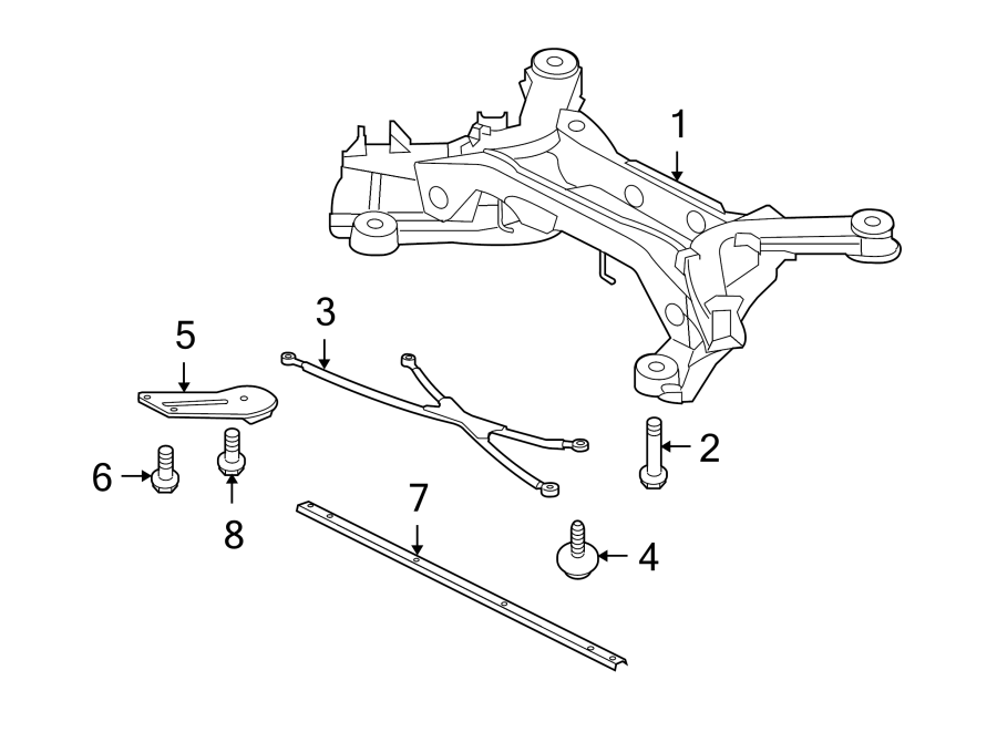 Diagram REAR SUSPENSION. CROSSMEMBERS & COMPONENTS. for your 2013 Jaguar XFR-S   