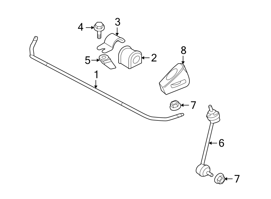 Diagram REAR SUSPENSION. STABILIZER BAR & COMPONENTS. for your 2005 Jaguar XK8   