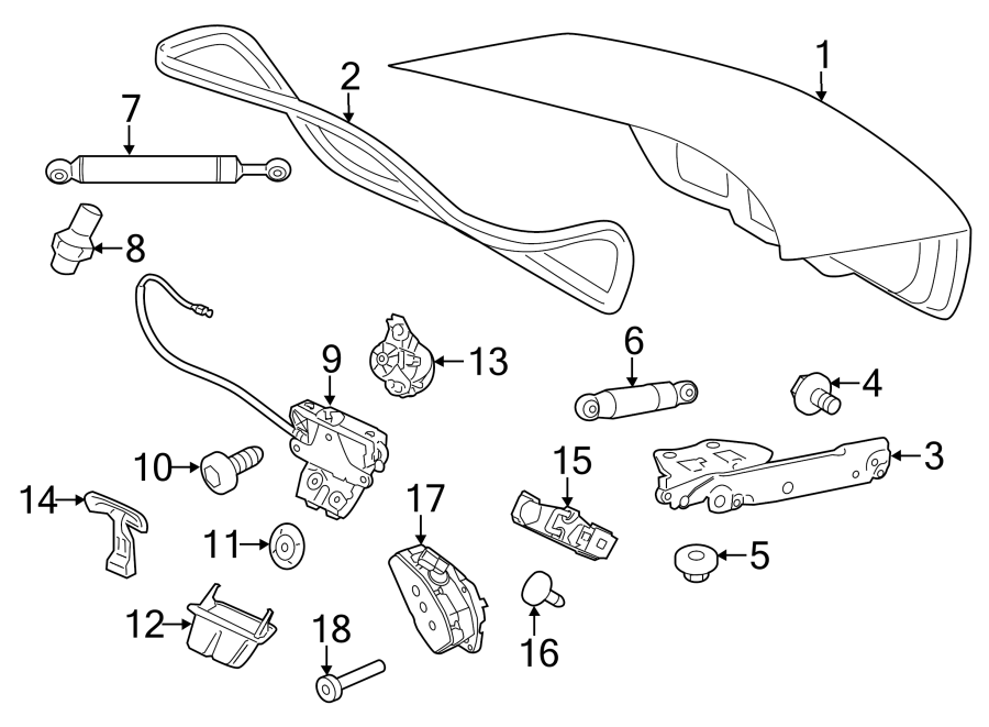 Diagram TRUNK LID. LID & COMPONENTS. for your 2012 Jaguar XFR   