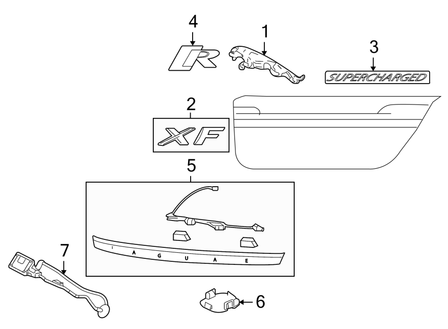 Diagram TRUNK LID. EXTERIOR TRIM. for your Jaguar