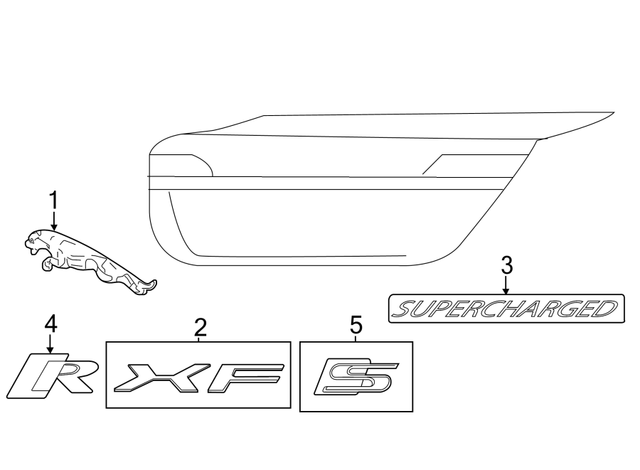 Full size assembly image of TRUNK LID. EXTERIOR TRIM. (1/1)