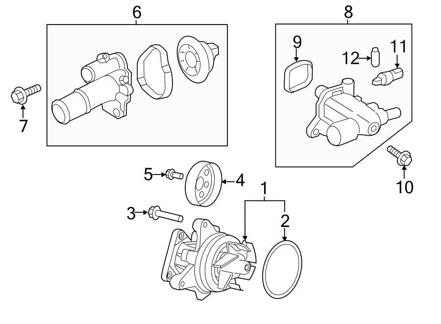 Diagram WATER PUMP. for your 2018 Jaguar F-Pace   