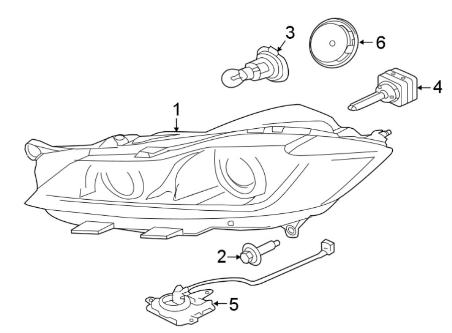 Diagram FRONT LAMPS. HEADLAMP COMPONENTS. for your Jaguar