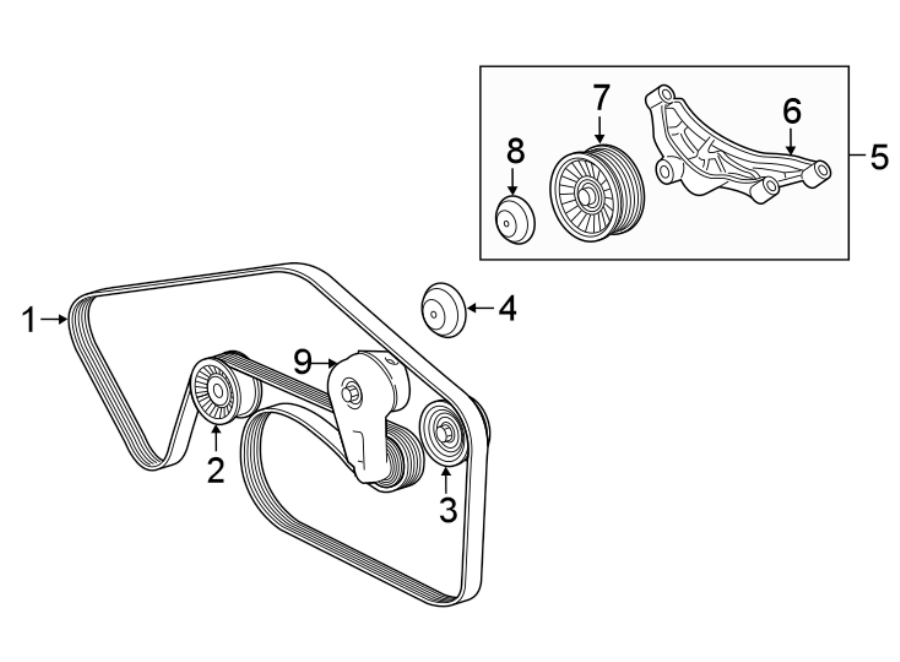 Diagram BELTS & PULLEYS. for your 2015 Jaguar XKR-S   