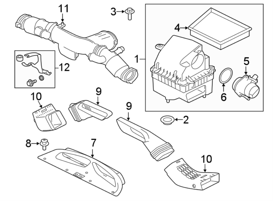 Diagram AIR INTAKE. for your Jaguar XF  