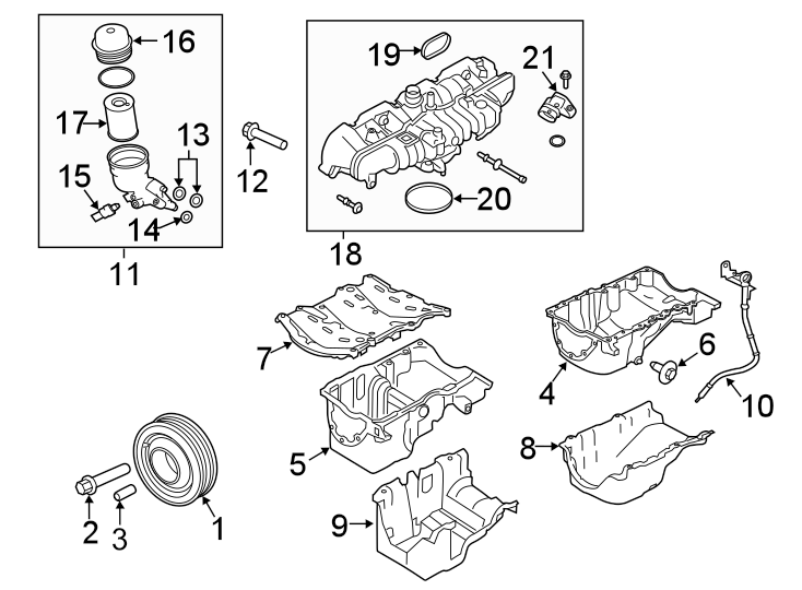 Diagram ENGINE PARTS. for your 2019 Jaguar XJR575   