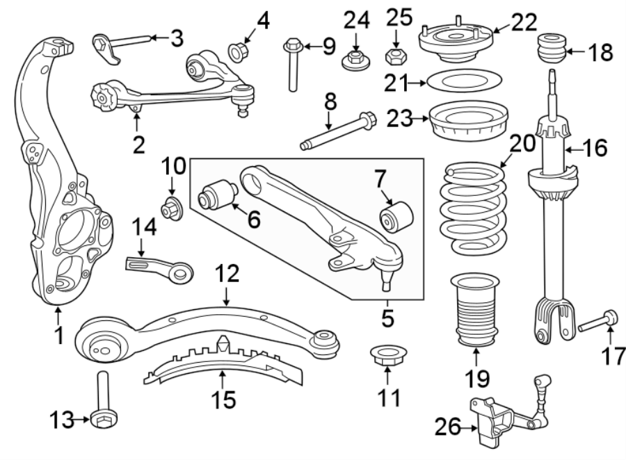 Diagram FRONT SUSPENSION. SUSPENSION COMPONENTS. for your 2004 Jaguar XKR   