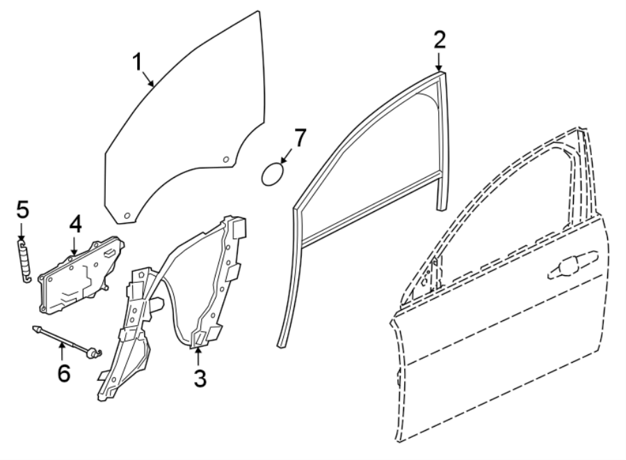 Diagram FRONT DOOR. GLASS & HARDWARE. for your Jaguar