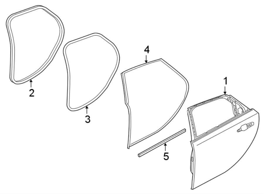 Diagram REAR DOOR. DOOR & COMPONENTS. for your Jaguar XF  