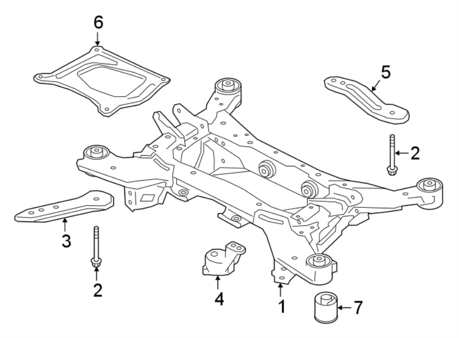 Diagram REAR SUSPENSION. CROSSMEMBERS & COMPONENTS. for your 2014 Jaguar XJ  Supercharged Sedan 