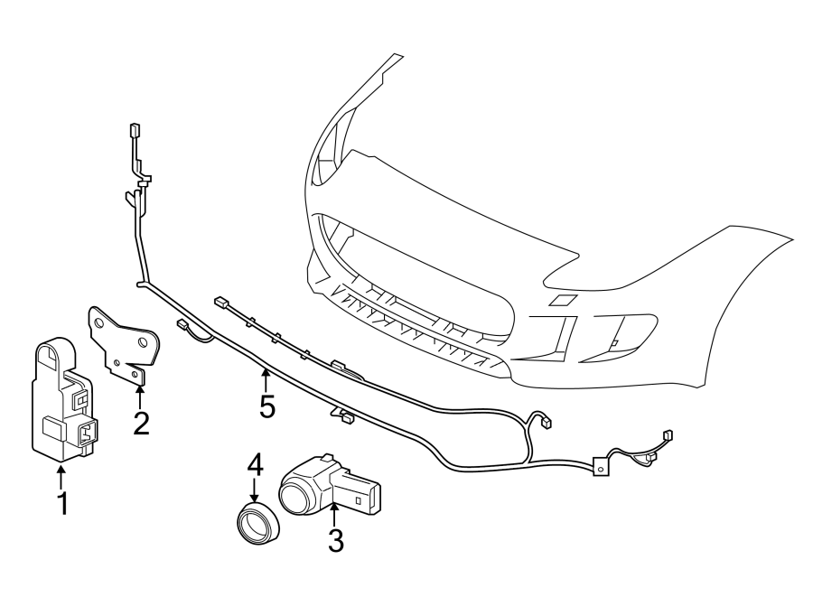 Diagram FRONT BUMPER & GRILLE. BUMPER & COMPONENTS. for your 2011 Jaguar XJ   