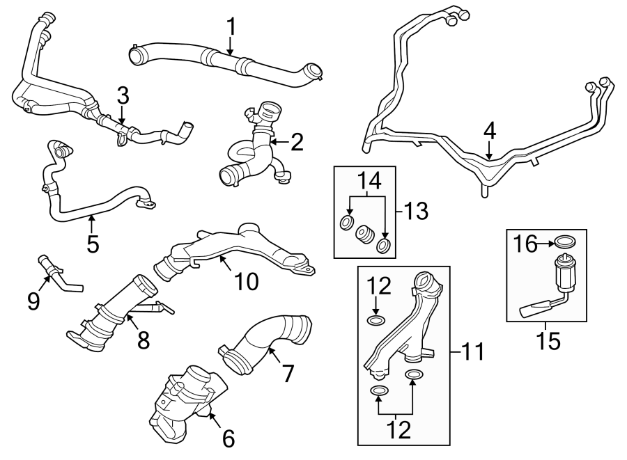 Diagram HOSES & PIPES. for your 2015 Jaguar XK   