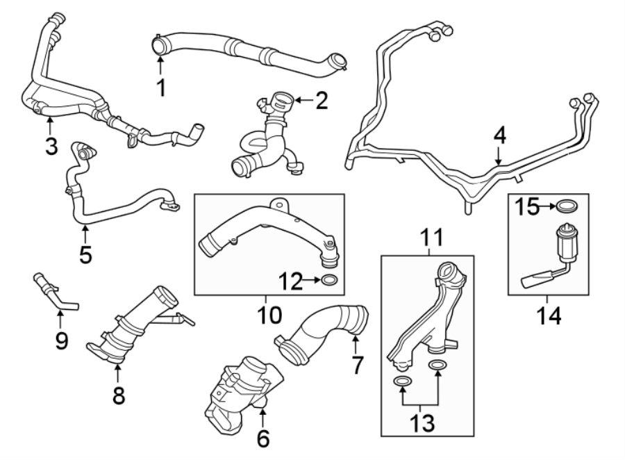 Diagram HOSES & PIPES. for your 2022 Jaguar XF   