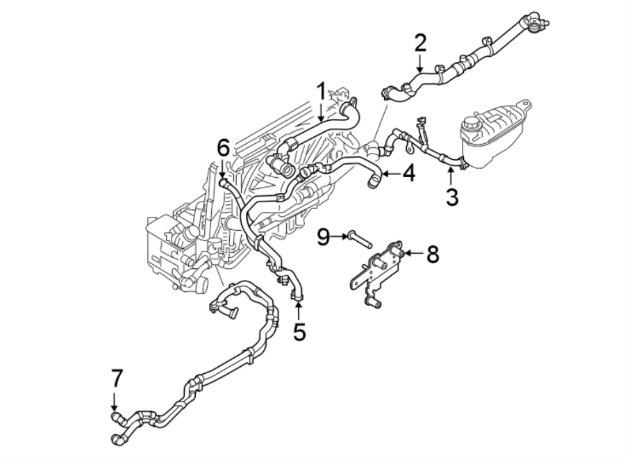 Diagram RADIATOR HOSES. for your 2015 Jaguar XK  Base Coupe 