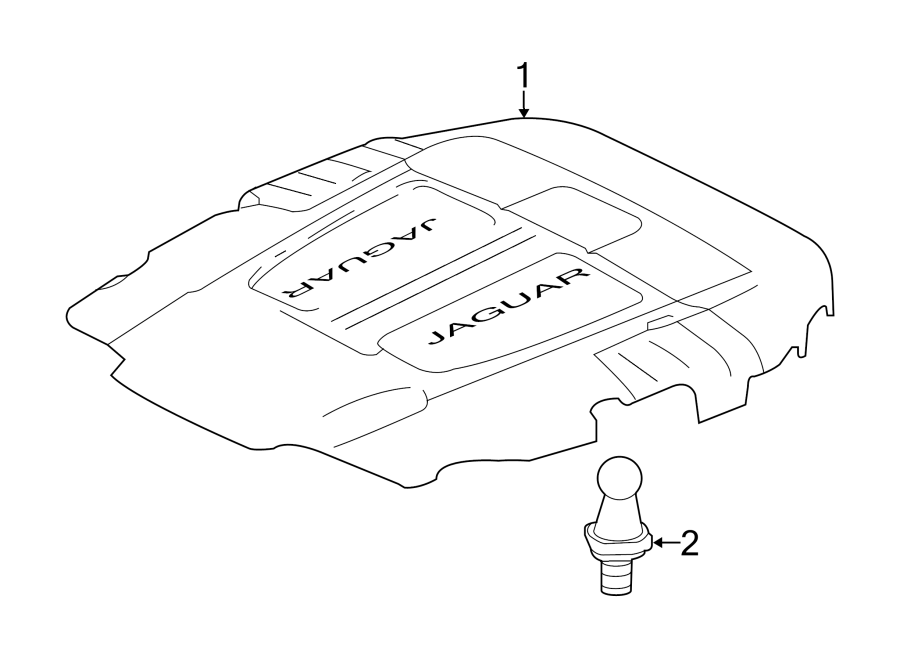 Diagram ENGINE APPEARANCE COVER. for your 2020 Jaguar F-Type 3.0L V6 A/T AWD Checkered Flag Coupe 