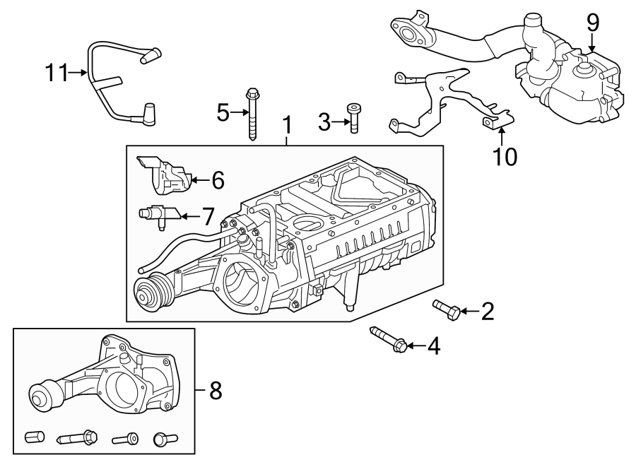 Diagram SUPERCHARGER & COMPONENTS. for your 2020 Jaguar F-Pace   