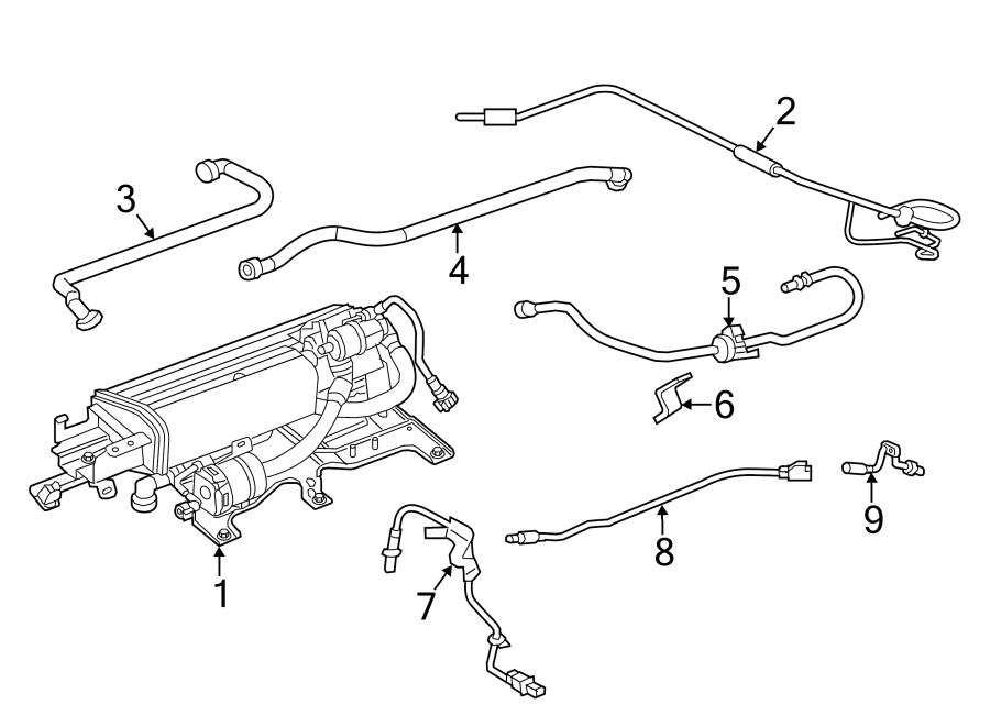 Diagram EMISSION SYSTEM. EMISSION COMPONENTS. for your 2018 Jaguar XE  S Sedan 