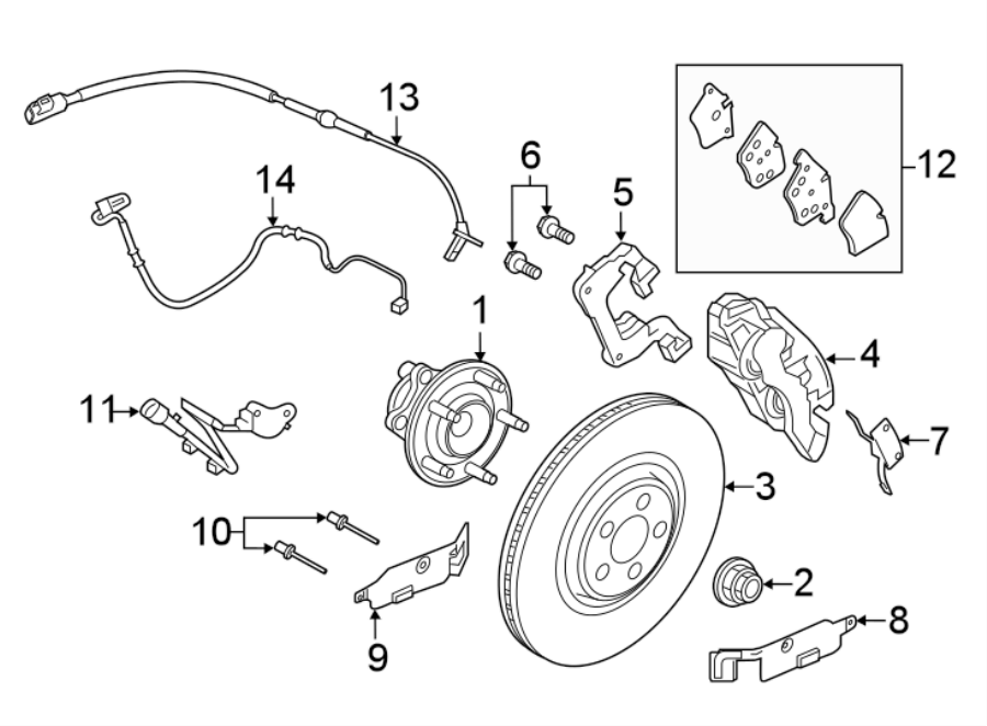 Diagram FRONT SUSPENSION. BRAKE COMPONENTS. for your 2015 Jaguar XK   