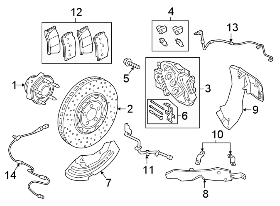 Diagram FRONT SUSPENSION. BRAKE COMPONENTS. for your Jaguar