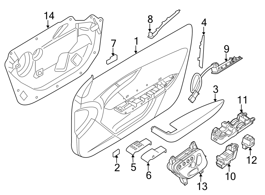 Diagram DOOR. INTERIOR TRIM. for your 2012 Jaguar XJ   