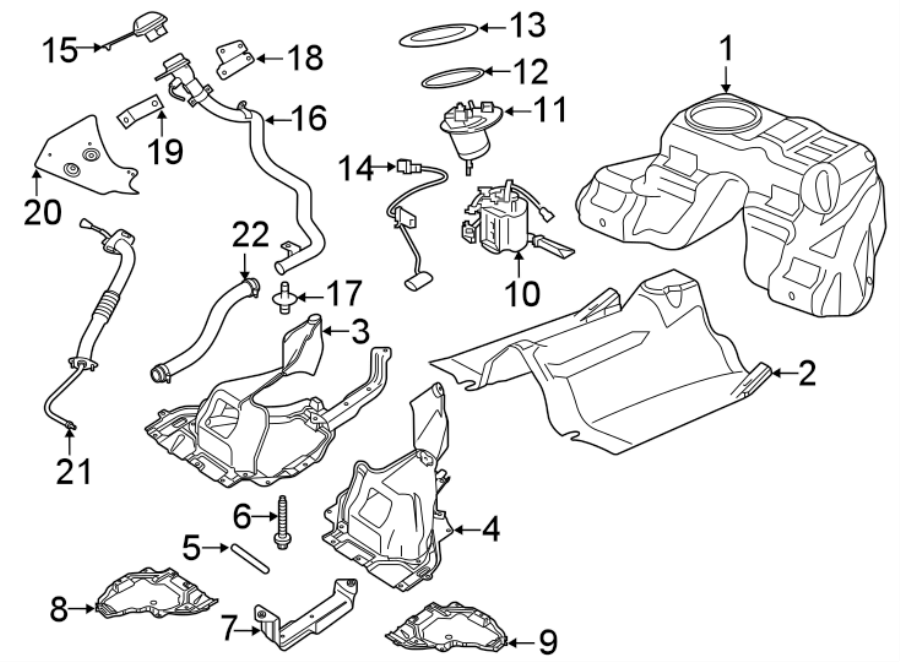 Diagram FUEL SYSTEM COMPONENTS. for your 2021 Jaguar F-Type  First Edition Convertible 