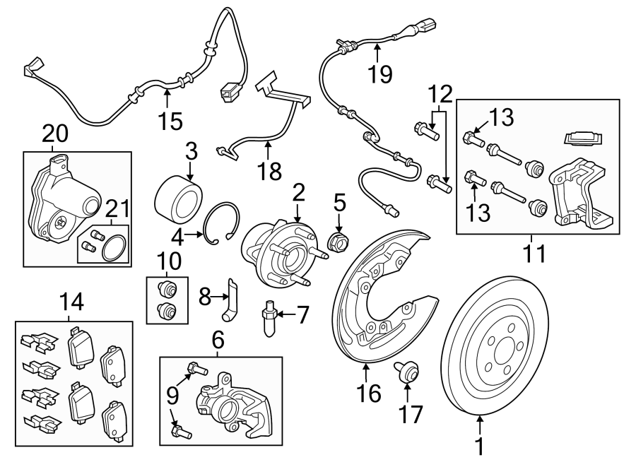 Diagram REAR SUSPENSION. BRAKE COMPONENTS. for your 2007 Jaguar Vanden Plas   