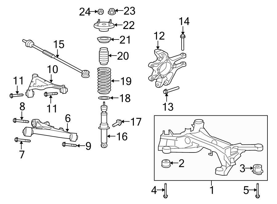 Diagram REAR SUSPENSION. SUSPENSION COMPONENTS. for your 2017 Jaguar F-Pace   