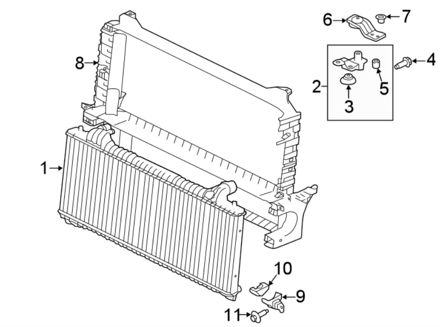 Diagram RADIATOR & COMPONENTS. for your Jaguar XE  