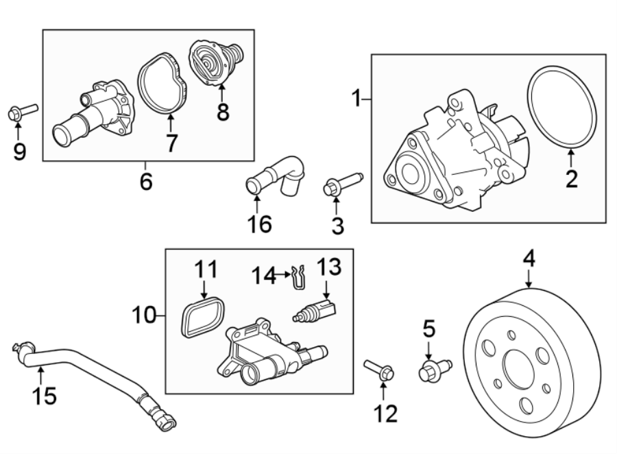 Diagram WATER PUMP. for your Jaguar XE  