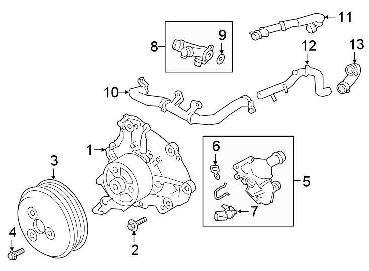 Diagram WATER PUMP. for your Jaguar XE  