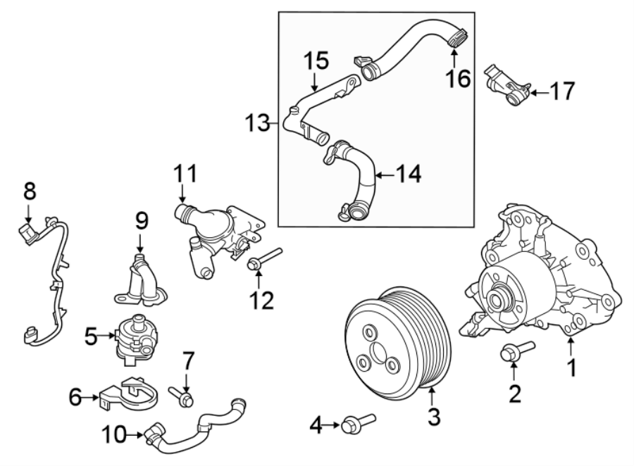 Diagram WATER PUMP. for your 2009 Jaguar XF   